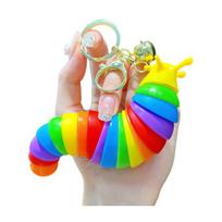 Raktų pakabukas Streso malšinimo suspaudžiamas žaislas 3D šliužas Fidget spinner Nerimo mažinimas Lankstus sensorinis raktų pakabukas multi