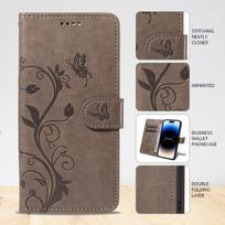Drugelio gėlės vijoklio odinis dėklas, skirtas Samsung Galaxy S25 S24 S23 S22 S21 S20 Ultra S24 S25 Plus FE S25 Edge Flip piniginės dangtelis Galaxy S24+