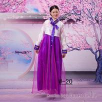 Tradicinis korėjiečių šokio moteriškas Hanbok - Dae Jang Geum stiliaus etninis kostiumas Large violetinė