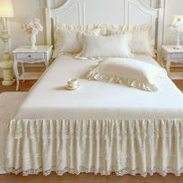 Europos stiliaus nėriniuota lovos sijonė: Neslystantis, vientisas užvalkalas 1,5 m–2,2 m lovoms Pair of Korean Style Pillowcases 48*74cm white