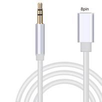 High Fidelity Cable Adapter Aluminium Alloy 8Pin to 3.5mm Car Aux Cable for iPhone XS/XR/XS Max sidabras