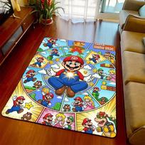 Super Mario kambario kilimas Žaidimų grindų kilimėlis Minkšta tekstūra Neslystanti pagrindas Svetainei Miegamajam -QJY 60x90cm