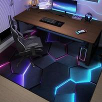 VIKAMA Cyberpunk korio rašto žaidimų kilimėlis Neslystantis, atsparus dilimui kompiuterio kėdės kilimėlis Svetainės, miegamojo grindų kilimėlis Namų dekoras 60x90cm(23x35in) brown