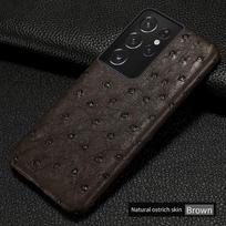 100% Originalus stručio odos dėklas, skirtas Samsung Galaxy S26 S21 S22 S23 S24 S25 Ultra Plus S26Ultra S26Plus A54 A55 A56 A57 5G Leather&Galaxy A56 5G ruda