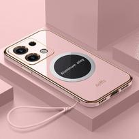 Infinix Note 40 30 Pro dėklas Minkštas dengtas magnetinis belaidžio įkrovimo apsauginis galinis dangtelis Inifnix Note 40 30i 30Vip For Note 40 Pro Plus rožinė