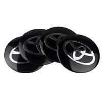 CKMY4 4 vnt. 56/60MM Automobilio ratlankio centriniai dangteliai Apdailos lipdukai Toyota Avalon Mirai Avensis Prado Hilux VVT-I 4WD Corolla E150 E120 black