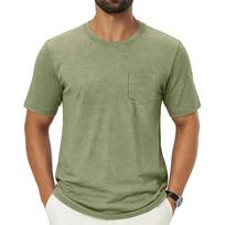 Mens Short Sleeve Shirts Casual Crew Neck Pocket Design Mens Shirts Short Sleeve Soft Fabric Short Sleeve Shirts for Men XXXL beige