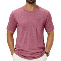 Mens Short Sleeve Shirts Casual Crew Neck Pocket Design Mens Shirts Short Sleeve Soft Fabric Short Sleeve Shirts for Men L cinoberis