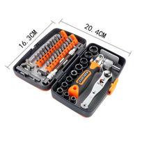 38-in-1 Semi-Automatic Ratchet Screwdriver Set with Phillips, Cross, Triangle & Irregular Bits black