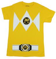 Galingieji Morphin Power Rangers vyriški marškinėliai - Geltono Rangerio kostiumas XXL white