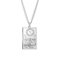 Taro Kortos Ezoterika Karoliai Estetiški Nerūdijančio Plieno Papuošalai Apykaklė Taro Laimės Amuletas Didžiosios Arkanos Pakabukas Rosegold color white