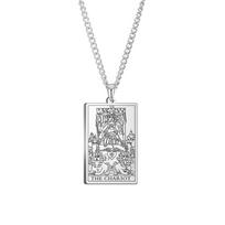 Taro Kortos Ezoterika Karoliai Estetiški Nerūdijančio Plieno Papuošalai Apykaklė Taro Laimės Amuletas Didžiosios Arkanos Pakabukas Rosegold color white