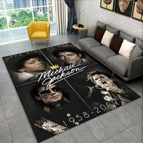 Retro MJ Michael Jackson Pop karalius Neslystantis kilimėlis svetainei, miegamajam, žaidimų kambariui, grindų kilimėlis namų dekoras vaiko kambariui 40x60cm gray
