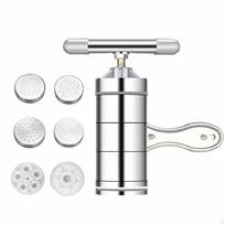 Manual Noodle Press Compact Stainless Steel Cylindrical Body Spaghetti Maker Ss 2mold Ss 6-mold gray
