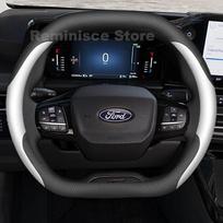 Odinis automobilio vairo užvalkalas visiems naujiems Ford Tourneo Custom 2025-2012 Automobilio vairo užvalkalas Ford capri Priedai 2025 double D-type-white