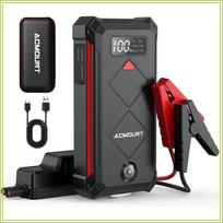 5000A Peak Car Jump Starter, 12V Portable Battery Pack for Up to 10.0L Gas or 8.0L Diesel Engines with LED Screen & Light gray
