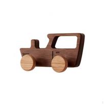 Žaismingi mediniai automobilio formos sieniniai kabliukai drabužiams vaikams, mažiems vaikams, Farm Vehicle Coat brown