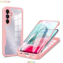 360 dvipusis pilnos apsaugos dėklas, skirtas Samsung Galaxy A34 A15 A05 A05S A14 A54 A13 A04S A23 A33 A53, plonas, permatomas galinis dangtelis Galaxy A33 5G rožinė