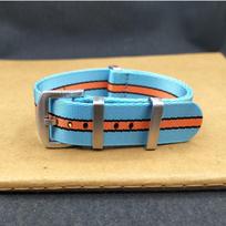 Aukščiausios klasės NATO vientisas nailoninis laikrodžio dirželis - Drobės pynimo, dydžiai 18/20/22/24. 22MM blue
