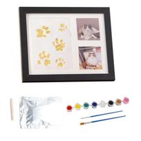Molio nuotraukų rėmelis su įspaudu Pasidaryk pats Atminimo rinkinys gyvūno letenos įspaudui Molio delno įspaudas Rėmelis Atminimas Motinos diena black&pigments