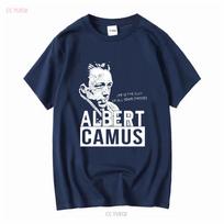 Albert Camus T Shirt Long Or Short Sleeves Vintage Washed Stretched Comfortable Versatile Homme Graphic Streetwear Fashion M black