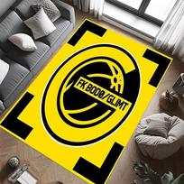 Bodo/Glimt Futbolo Klubo Herbo Spaudos Plotas Kilimas Geltonas Pagrindas Futbolo Komandos Grindų Kilimas Sporto Gerbėjo Svetainė Miegamasis Namų Dekoro Kilimėlis 40x60cm( 15x23in )