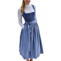 Moteriška vintažinė retro suknelė pasirodymams, darbui ir Oktoberfest XXXL tamsiai mėlyna spalva