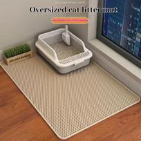 Cat Litter Mat 2-Layer Design Premium Sand Trapping Technology Waterproof Base Non-Slip Pet Floor Protector for Indoor Kittens (yellow,30x30cm) geltona