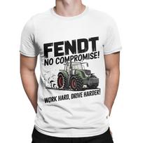 Fendt No Compromise Work Hard Drive Harder White Novelty 100 Cotton Tshirt Fendt Tops Tees For Unisex XL black