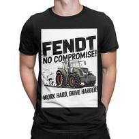 Fendt No Compromise Work Hard Drive Harder White Novelty 100 Cotton Tshirt Fendt Tops Tees For Unisex M black