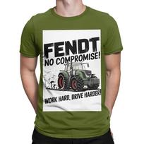 Fendt No Compromise Work Hard Drive Harder White Novelty 100 Cotton Tshirt Fendt Tops Tees For Unisex M black