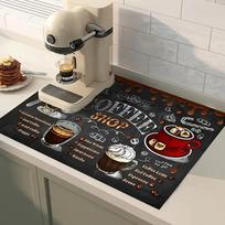 Coffee Machine Mat-Non-Slip Washable Diatomite Drying Mat, Suitable for Countertops and Kitchens, Absorbent Drainage Mat 30*50cm