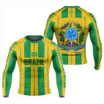 BJJ vyriški ilgomis rankovėmis treniruočių marškinėliai Brazilijos Jiu Jitsu T-shirt Graplingas Muay Thai Fitnesas Greitai džiūstantys sportiniai drabužiai salės reikmenys Viršutiniai drabužiai XL yellow