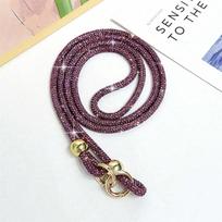 Visas deimantinis karoliukų telefono pakabukas Ilgas kalnų krištolo crossbody dirželis Auksinis karoliukas krepšio pakabukas purple įvairiaspalvis