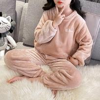 Children's Boys And Girls  Home Wear And Pajamas Long-sleeved Tops And Trousers Sets 130 rožinė