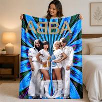 ABBA Print Flannel Blanket Cozy Warm Plush Throw Blanket For Bed Sofa Couch Indoor Household Use 75x90cm