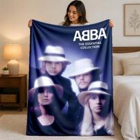 ABBA Print Flannel Blanket Cozy Warm Plush Throw Blanket For Bed Sofa Couch Indoor Household Use 75x90cm