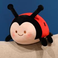 New Cute Ladybug Plush Toy Cartoon Seven-Spotted Lady Beetle Doll Kawaii Insect Backpack Pendant Soft Animal Stuffed Pillow 13cm Pendant black
