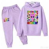 Sprunki vaikiški drabužiai Hoodies+kelnės Amžius 2-12 Berniukas Mergaitė Incredibox Anime figūrėlės Megztinis Pavasaris Ruduo Megztinis vaikams Rinkiniai 160 gray
