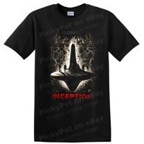 Inception Movie Art T Shirt Dream World Graphic Tee Retro Vintage Style L black