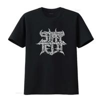 ARCHSPIRE Stay Tech T Shirt Edgy Skull Spikes Design for Men vintage Washed Top For Everyday Wear Breathable Versatile graphic XL black