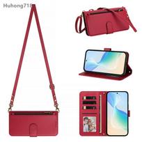 For Infinix Hot 20 20i 30 30i 40 NFC Pro Play 4G 5G Case Zipper Coin Purse Flip Leather Cover Crossbody Bag Wireless Charging Infinix Hot 30 Play NFC 4G raudona