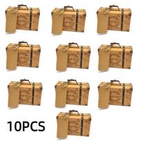 10 vnt. Mini kelioninis lagaminas Saldainių dėžutė Popierinė Šokolado Dovanų dėžutė Pakavimo maišelis Vestuvių Gimtadienio Šventės Dekoracija 10pcs brown