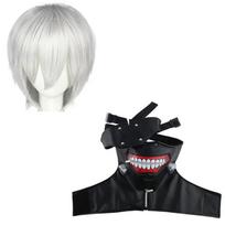 Anime Tokyo Ghoul Kaneki Ken Masker Cosplay Kostuum Shirt Short Tops Mannen Vrouwen Halloween Party Outfit L juoda