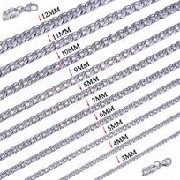 Vyriški kaklo grandinėlės sidabriniai nerūdijančio plieno karoliai vyrams 8mm*60cm gray
