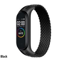 Apyrankė Mi band 5 6 dirželis nailoninis braided Solo Loop pulseira apyrankė Miband4 Miband5 apyrankė xiaomi Mi band 4 3 dirželiui L  (170mm-180mm) black
