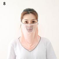 New Ladies Mask Breathable Mask Scarf Sunscreen Face Mask Outdoor Riding Mask Protective Silk Scarf Handkerchief 8 beige