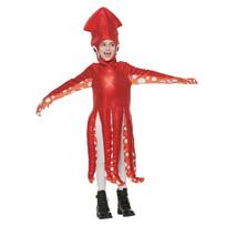 Unisex vaikų berniukų mergaičių aštuonkojų kostiumas vaikams Sea Life Animal Fish Kalmarai Cosplay kostiumas Helovino apranga M red