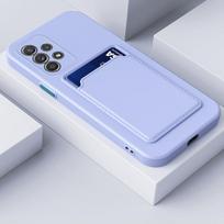 Silikoninis telefono dėklas, skirtas Samsung Galaxy A55 A35 A15 A25 A05 A54 A34 A24 A14 A13 A23 A33 A53 A73 A72 A52 A32 A22 A50 A30 Minkštas piniginės kortelės laikiklio dangtelis Samsung Galaxy A30 šviesiai violetinė spalva