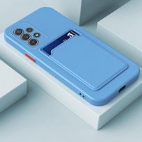 Silikoninis telefono dėklas, skirtas Samsung Galaxy A55 A35 A15 A25 A05 A54 A34 A24 A14 A13 A23 A33 A53 A73 A72 A52 A32 A22 A50 A30 Minkštas piniginės kortelės laikiklio dangtelis Samsung Galaxy S21FE dangaus mėlyna spalva